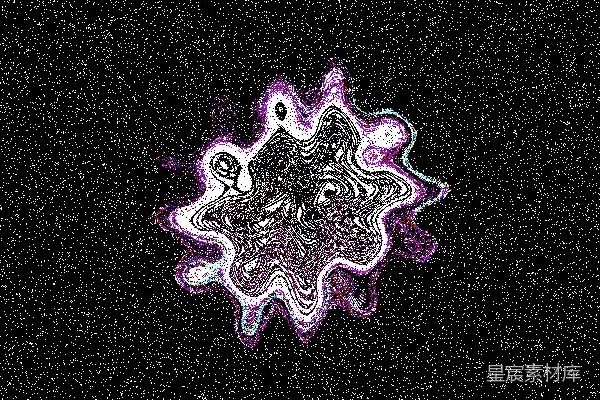 高清摄影 灰色背景上一个扭曲旋转的紫色形状。