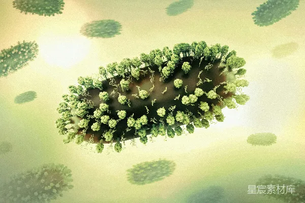 高清摄影 从空中俯瞰一群绿色植物。