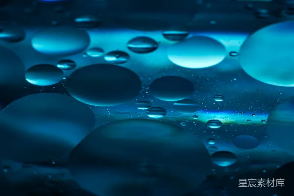 高清摄影 抽象的蓝色油和水泡背景