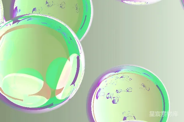 高清摄影 灰色背景上带有柔和色彩的彩虹泡泡摘要