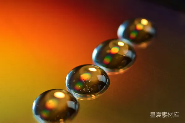 高清摄影 橙色表面的水珠