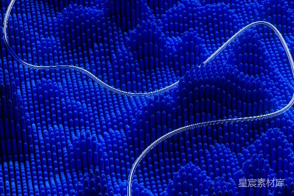 高清摄影 一根绳子系在蓝色物体上。