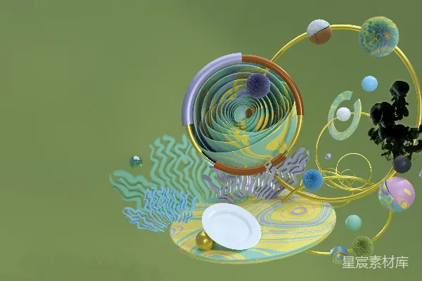高清摄影 计算机生成的圆形物体图像