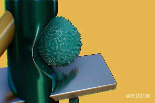 高清摄影 一张计算机生成的绿色物体图像