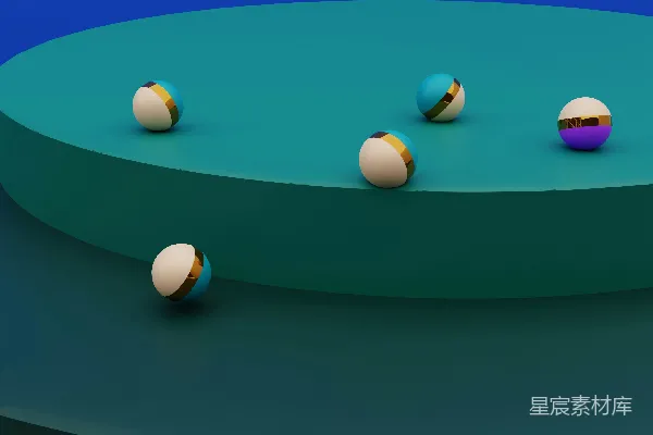 高清摄影 一组球坐在圆形桌子的上面。