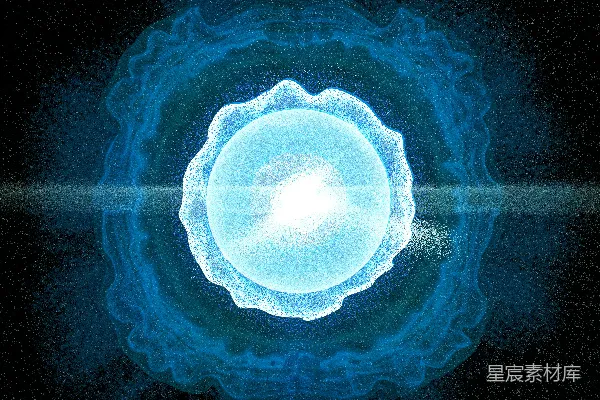 高清摄影 一个黑色背景中间的蓝色发光球