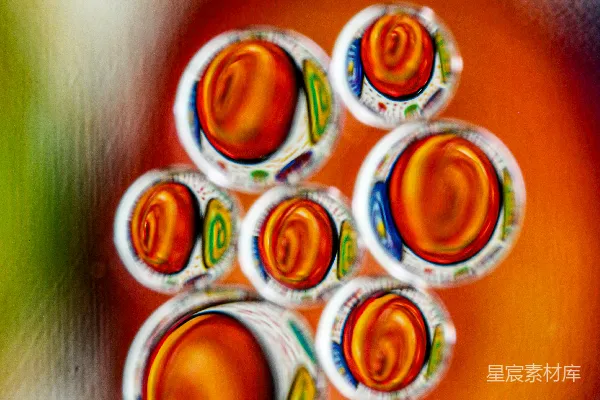高清摄影 抽象多彩的漩涡带水滴效果