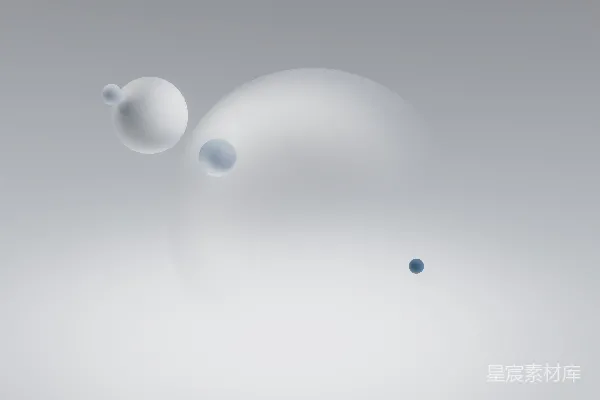 高清摄影 抽象的球形悬浮在渐变背景前。