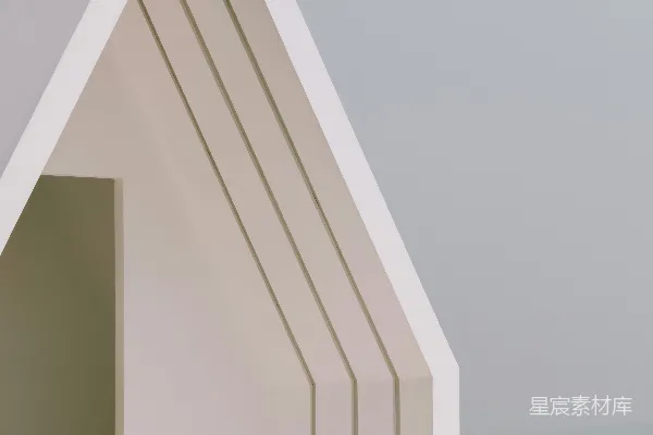 高清摄影 简约的白色建筑，具有独特的建筑设计。