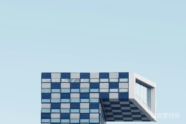 高清摄影 蓝白相间的建筑