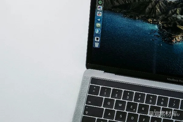 高清摄影 MacBook Pro 显示蓝色和白色壁纸