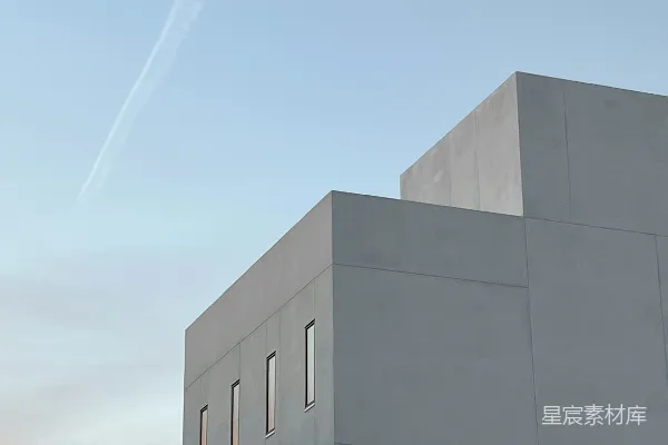 高清摄影 现代混凝土建筑与柔和的天空背景