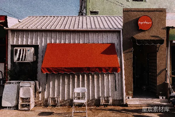 高清摄影 白色店铺的门面