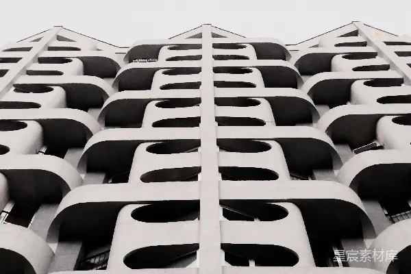 高清摄影 白黑相间的混凝土建筑