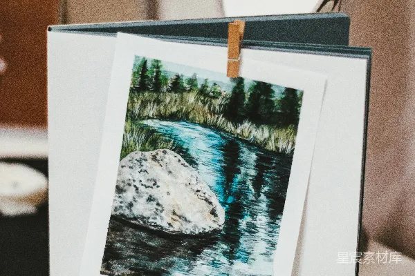 高清摄影 绿色和棕色的树在绿色的草地上画画