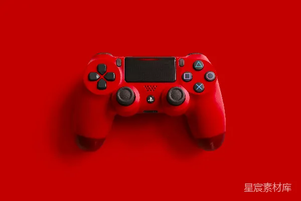 高清摄影 红色索尼PS4游戏控制器
