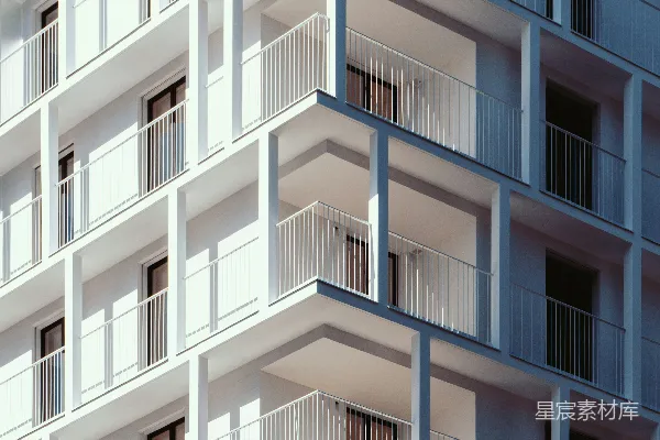 高清摄影 白天拍摄的白色混凝土高层建筑低角度照片