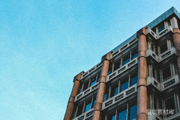 高清摄影 蓝天下的建筑物低角度摄影