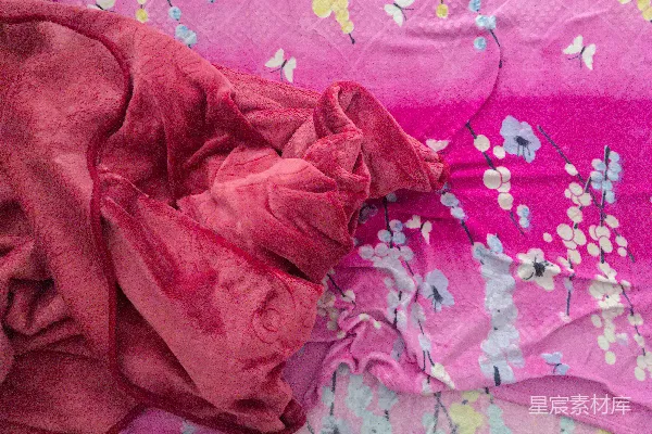 高清摄影 粉白相间的花卉纺织品