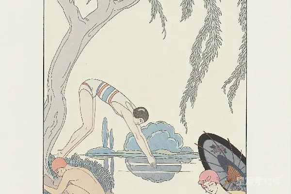 高清摄影 穿蓝色连衣裙的女子手拿一本书的插图