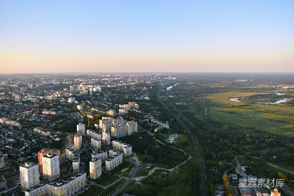 高清摄影 一个城市的鸟瞰图，可以看到高楼大厦。