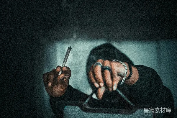 高清摄影 穿黑色长袖衬衫的男人在抽烟。
