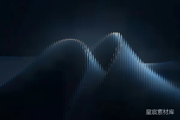 高清摄影 抽象的波浪形似蓝色的山脊。
