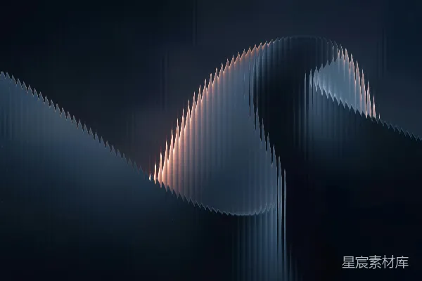 高清摄影 光与影交织的抽象波浪。