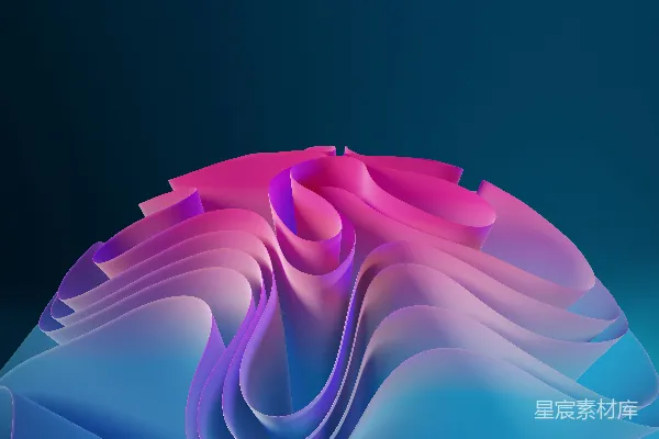 高清摄影 一张由计算机生成的粉蓝相间的物体图