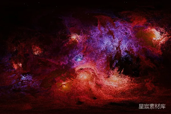 高清摄影 多彩的星云，带有红色和紫色的云层