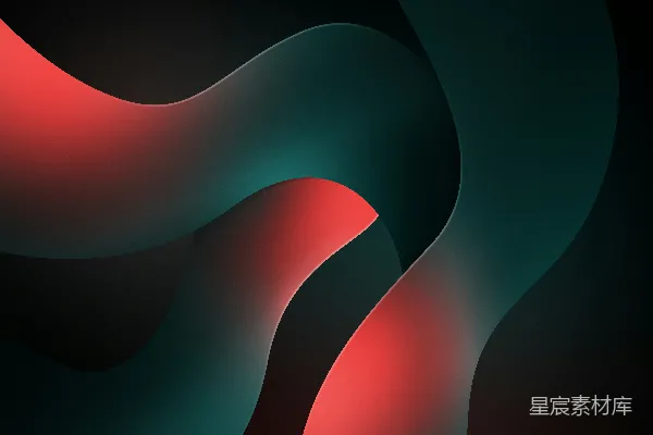 高清摄影 黑色背景上有红色和绿色的曲线。