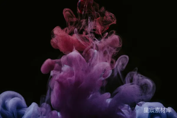 高清摄影 黑色背景中的粉色烟雾
