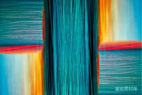 高清摄影 一幅蓝色和黄色线条的抽象画