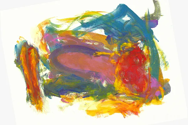 高清摄影 一幅抽象画，描绘一个人躺着的场景。