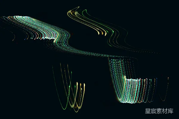 高清摄影 长时间曝光拍摄的光带在黑暗中的照片