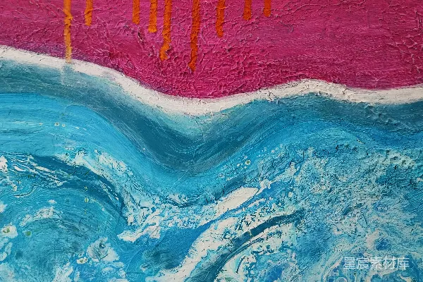 高清摄影 一幅粉色和蓝色相间的波浪画