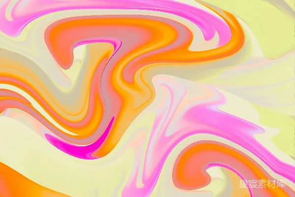 高清摄影 一幅带有黄色和粉色漩涡的抽象画