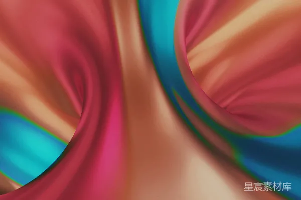 高清摄影 一幅红蓝相间的漩涡抽象画作
