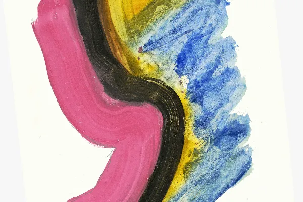 高清摄影 一幅白色背景上由三种不同颜色组成的画作