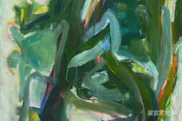 高清摄影 一幅绿色植物的画作，背景为白色。