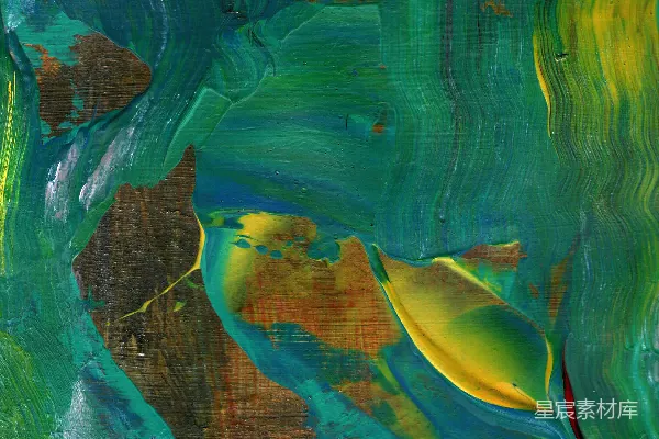 高清摄影 绿色和黄色抽象画