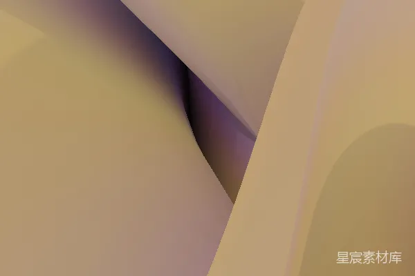 高清摄影 抽象流动曲线，带有柔和的黄色和紫色色调。