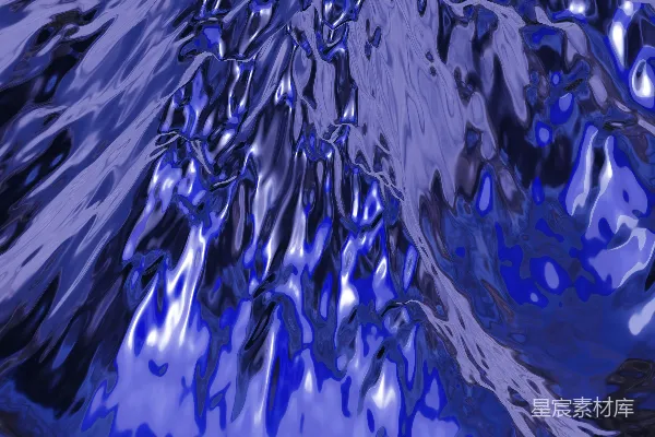 高清摄影 一幅蓝色和黑色抽象画中的树