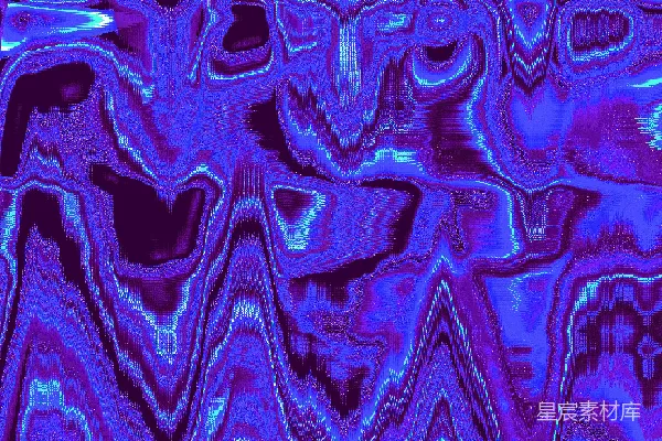 高清摄影 抽象的蓝色和紫色液体图案，带有扭曲的波浪线。