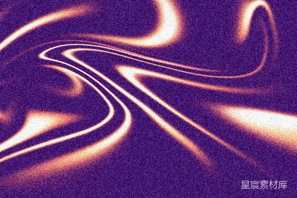 高清摄影 抽象的紫色背景上有发光的橙色涡旋线条。