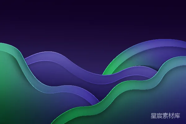 高清摄影 蓝色和绿色的抽象背景，带有波浪状的形状。