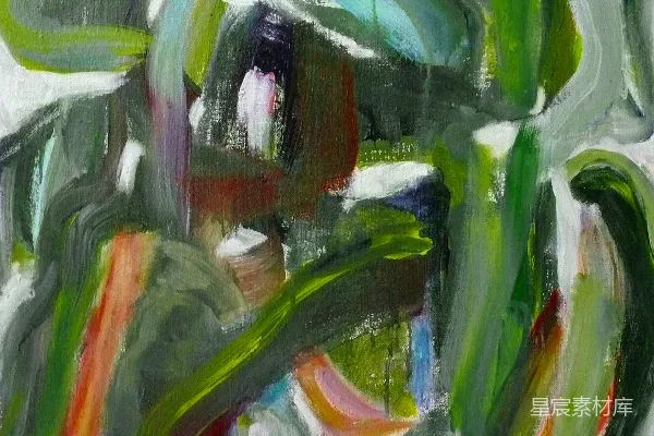 高清摄影 一幅绿色植物的画作，背景为白色。
