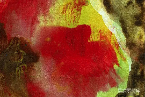 高清摄影 红色和多彩抽象油画