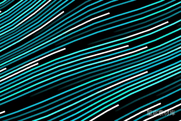 高清摄影 黑底上流动着淡蓝和白色的线条。