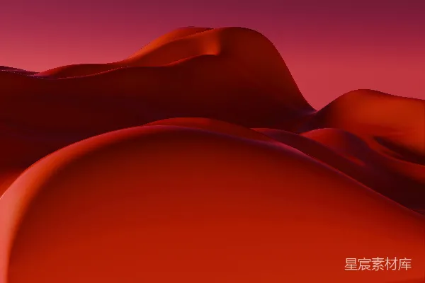 高清摄影 红色的抽象沙漠沙丘在渐变的天空下